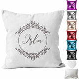 Personalised Cushion Floral Sequin Cushion Pillow Printed Birthday Gift 66