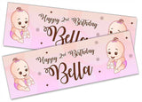 Personalised Birthday Banners Generic Design Children Kids Party Decoration 133