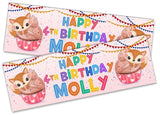 Personalised Birthday Banners Generic Design Children Kids Party Decoration 119