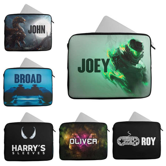 Personalised Any Name Gaming Design Laptop Case Sleeve Tablet Bag 29