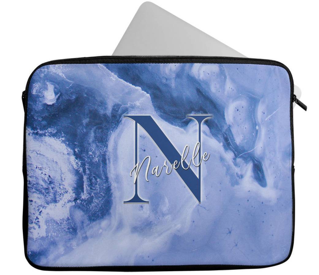 Personalised Any Name Marble Design Laptop Case Sleeve Tablet Bag 115