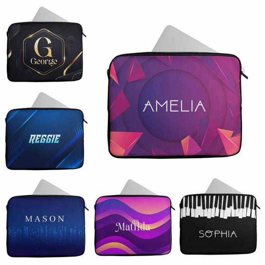 Personalised Any Name Abstract Design Laptop Case Sleeve Tablet Bag 87