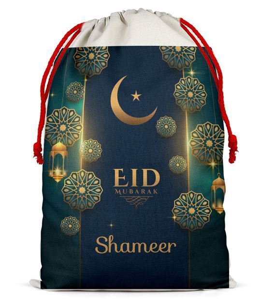 Personalised Eid Sack Bag Boy Girl eid Gift idea Stocking Bag 5