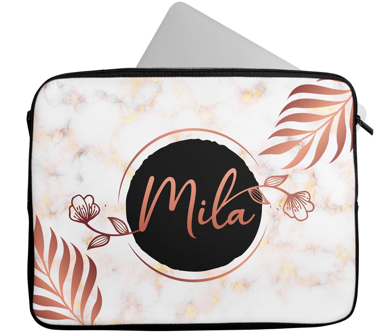 Personalised Any Name Marble Glitter Design Laptop Case Sleeve Tablet Bag 33