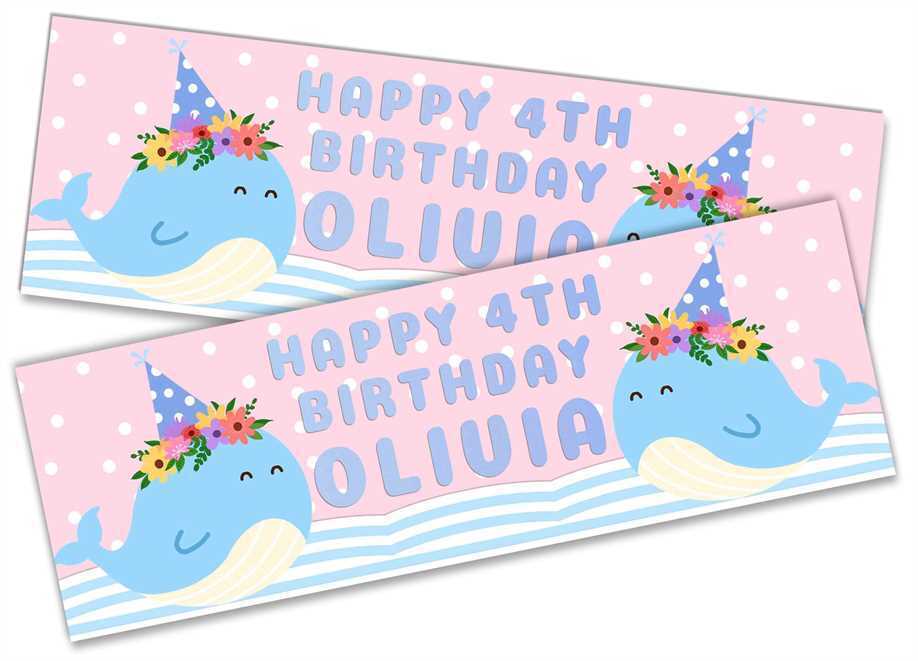 Personalised Birthday Banners Generic Design Children Kids Party Decoration 45