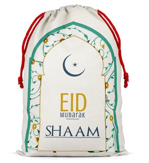 Personalised Eid Sack Bag Boy Girl eid Gift idea Stocking Bag 11