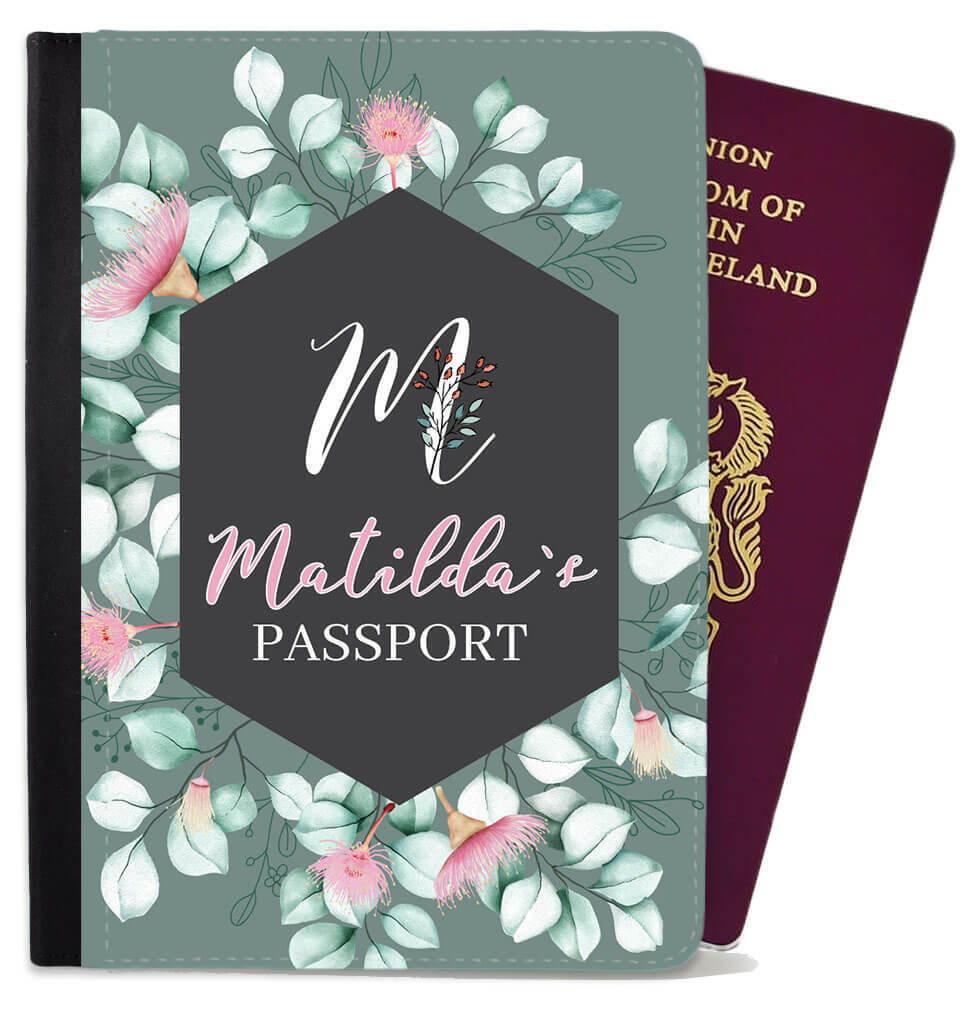 Personalised Floral Children Passport Cover Holder Any Name Holiday Accessory 17