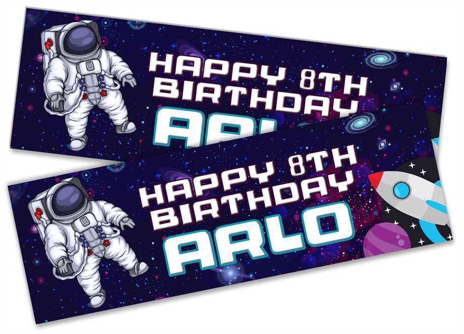 Personalised Birthday Banners Space Design Children Kids Party Decoration 53