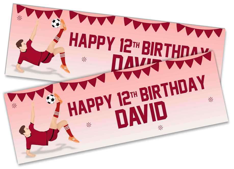 Personalised Birthday Banners Football Design Children Kids Party Decoration 123