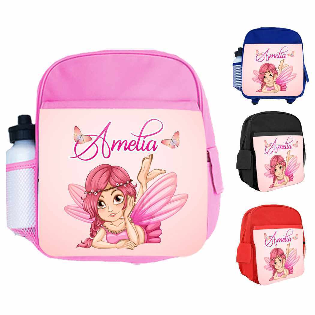 Personalised Kids Backpack Any Name Princess Design Boys Girls kid School Bag 34