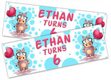 Personalised Birthday Banners Generic Design Children Kids Party Decoration 190