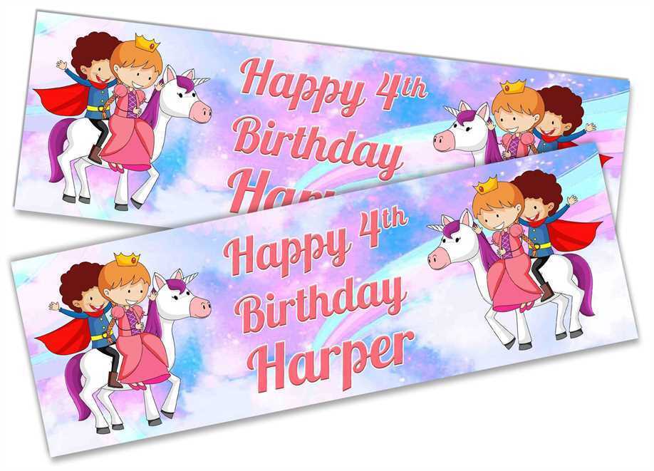 Personalised Birthday Banners Generic Design Children Kids Party Decoration 166