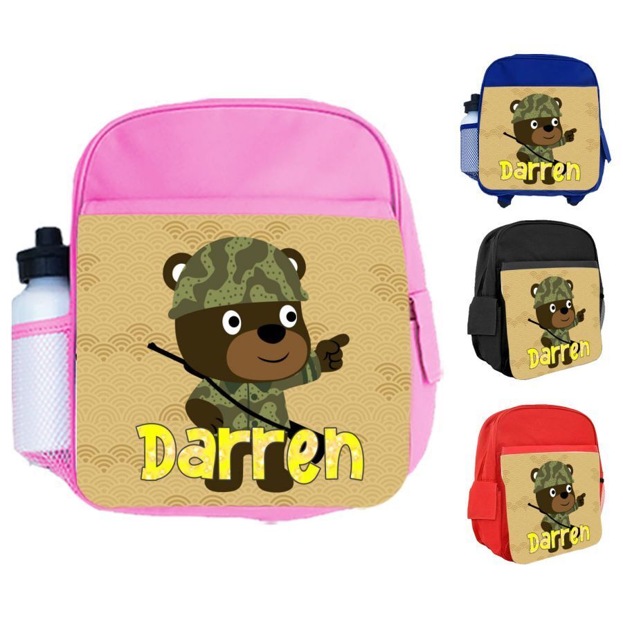 Personalised Kids Backpack Any Name Animal Design Boys Girls kid School Bag 61