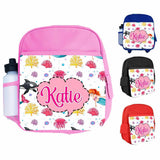 Personalised Kids Backpack Any Name Fish Design Boys Girls kids School Bag 10