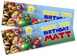 Personalised Birthday Banners Mario Design Children Kids Party Decoration 4