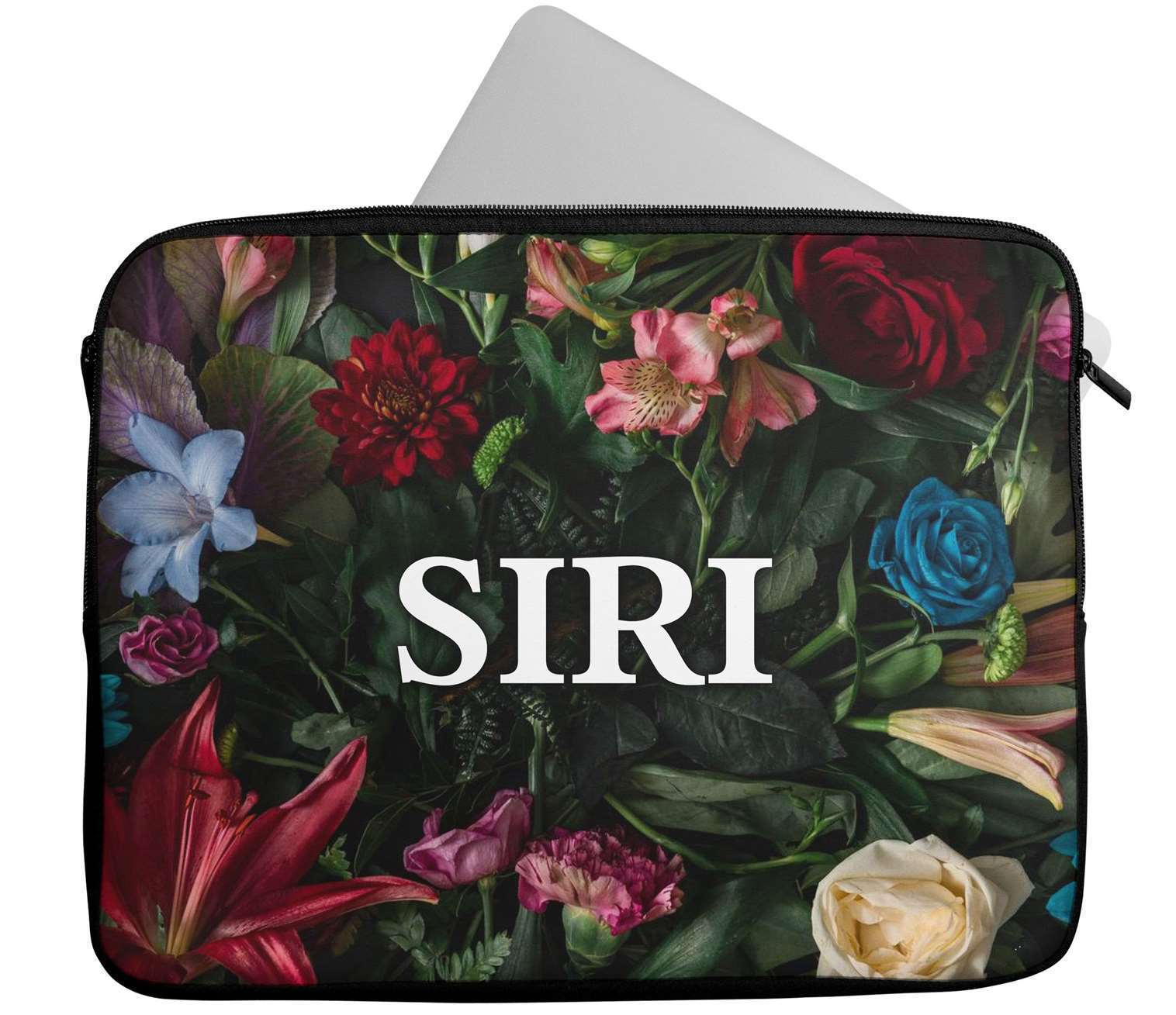 Personalised Any Name Floral Design Laptop Case Sleeve Tablet Bag 27