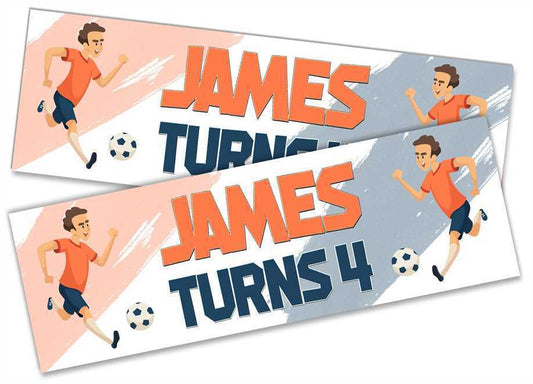 Personalised Birthday Banners Football Design Children Kids Party Decoration 59