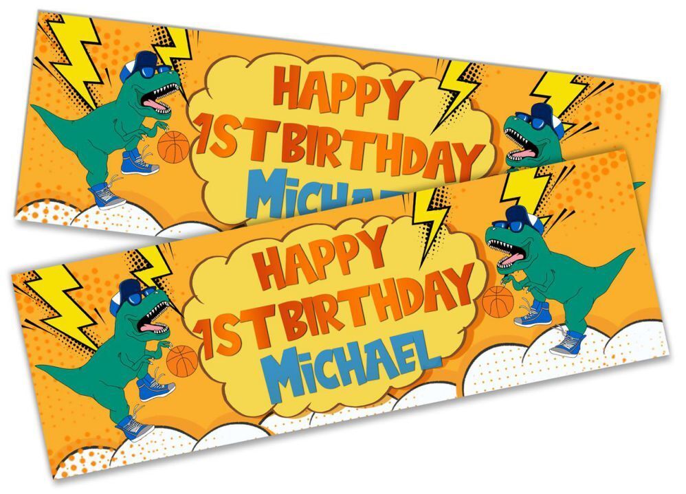 Personalised Birthday Banners Generic Design Children Kids Party Decoration 117