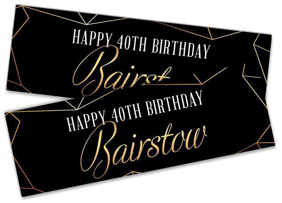 Personalised Birthday Banners Marble Design Adult Kids Party Decoration 52