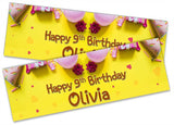 Personalised Birthday Banners Generic Design Children Kids Party Decoration 134