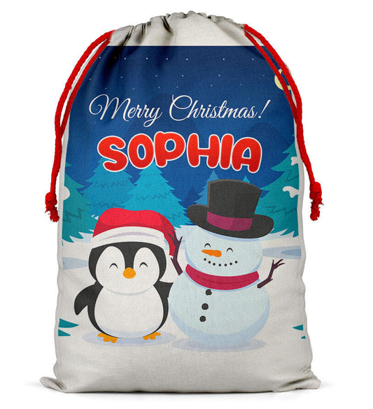 Personalised Christmas Sack Santa Bag Xmas Boy Girl Gift Stocking Bag 10
