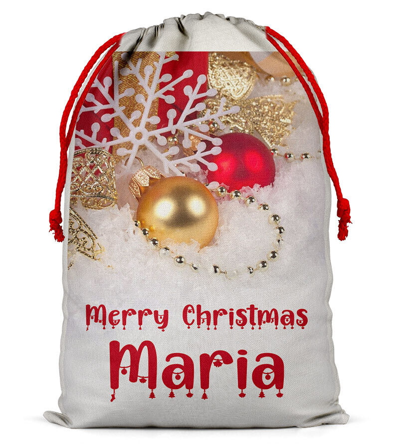 Personalised Christmas Sack Santa Bag Xmas Boy Girl Gift Stocking Bag 1