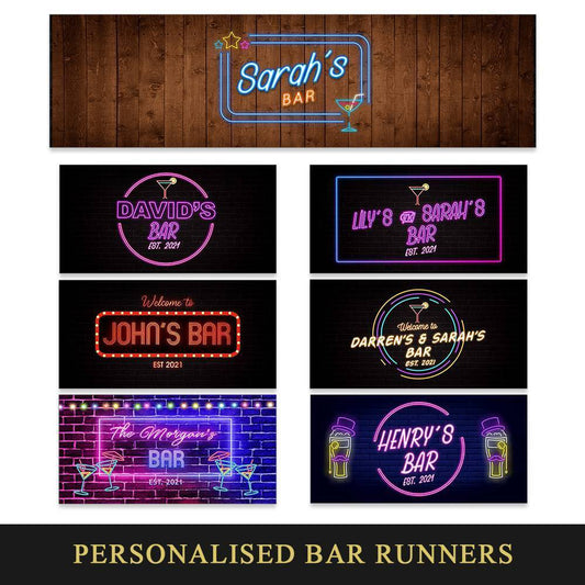 Personalised Any Text Beer Mat Label Bar Runner Ideal Home Pub Cafe Occasion 28