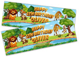 Personalised Birthday Banners Jungle Design Children Kids Party Decoration 81