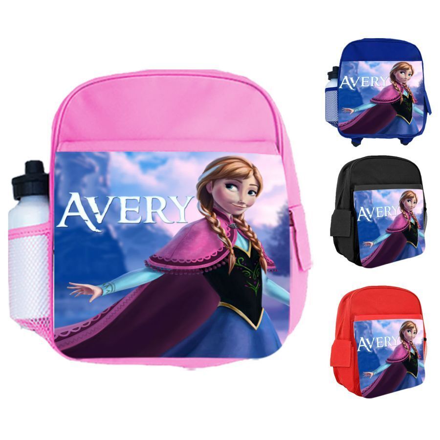 Personalised Kids Backpack Any Name Princess Design Boys Girls kid School Bag 64