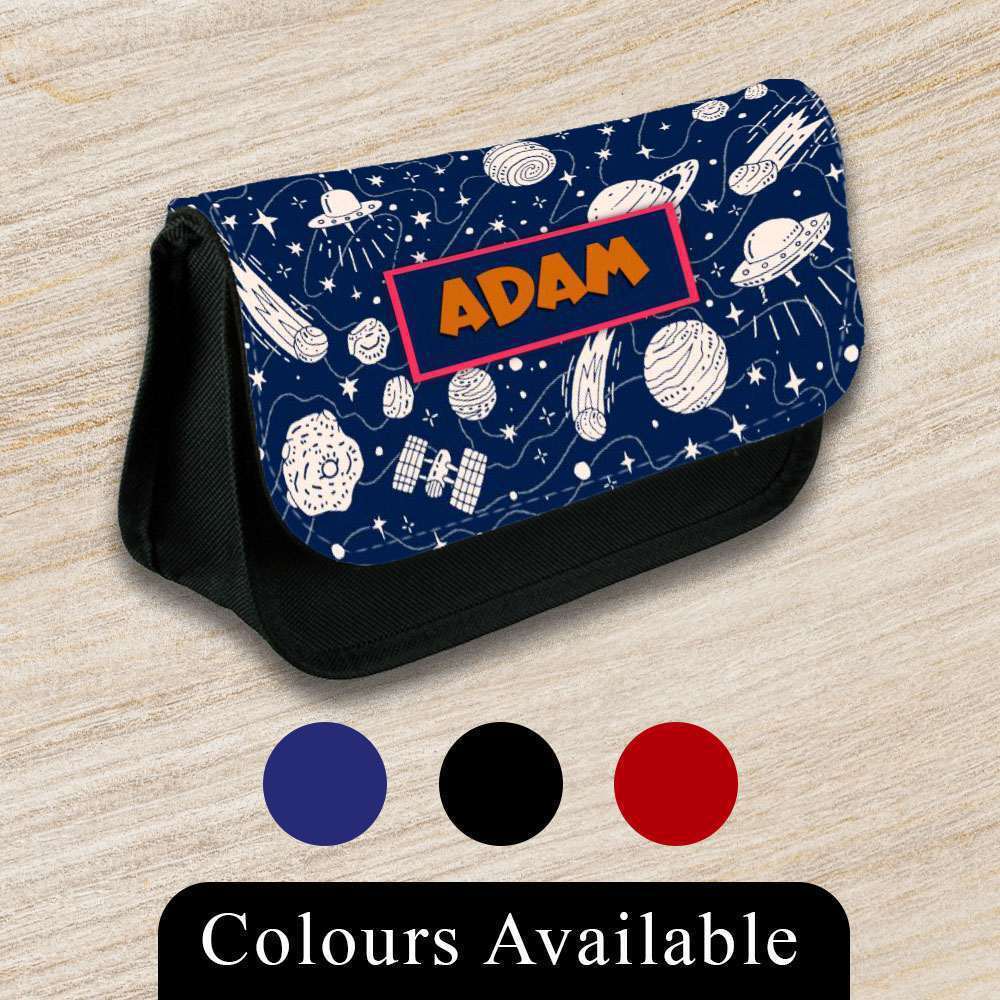 Personalised Pencil Case Space Girls Boys Stationary Kids School Bag 19