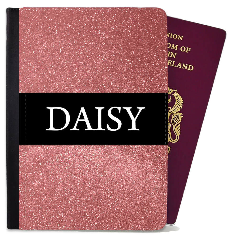 Personalised Glitter Childern Passport Cover Holder Any Name Holiday Accessory 8