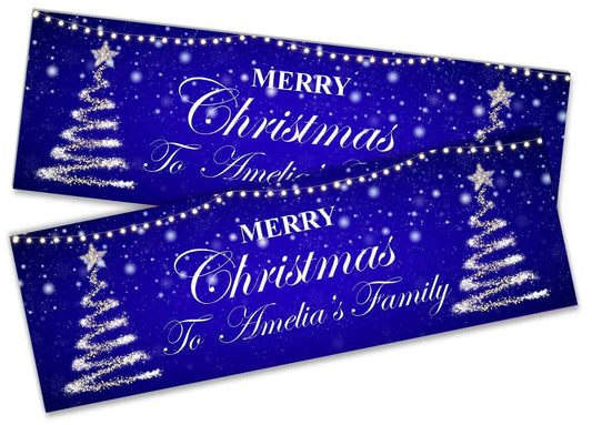 x2 Personalised Christmas Banner Xmas Party House Decoration Occasion 37