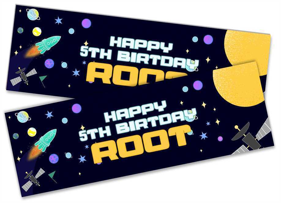 Personalised Birthday Banners Space Design Children Kids Party Decoration 53