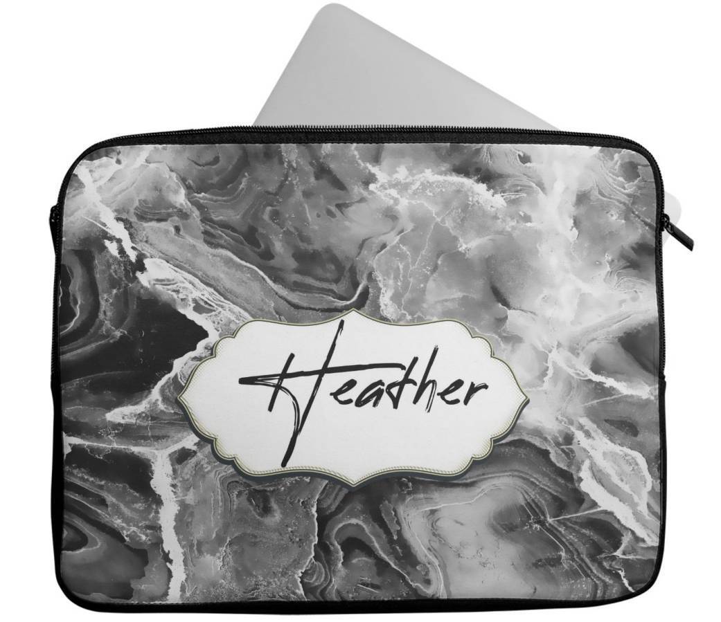 Personalised Any Name Marble Design Laptop Case Sleeve Tablet Bag 98