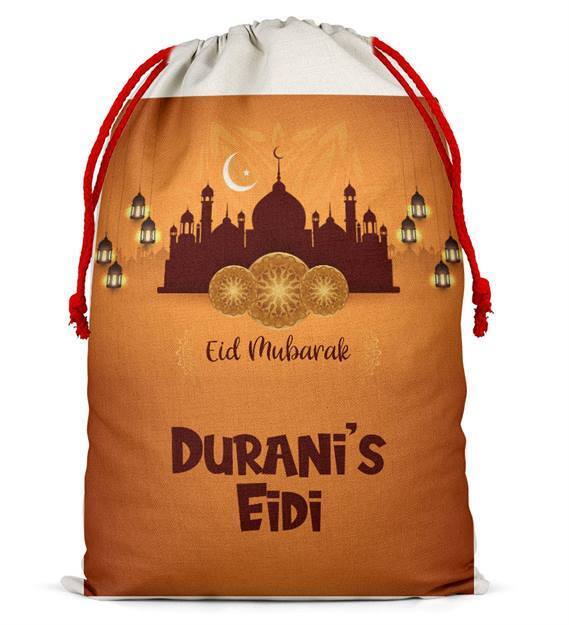 Personalised Eid Sack Bag Boy Girl eid Gift idea Stocking Bag 9