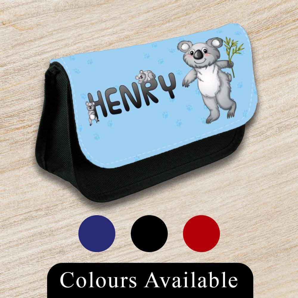 Personalised Pencil Case Animal Girls Boys Stationary Kids School Bag 14