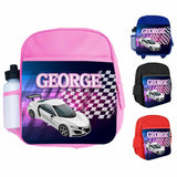 Personalised Kids Backpack Any Name Car Design Boys Girls Children School Bag 9