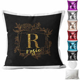 Personalised Cushion Floral Sequin Cushion Pillow Printed Birthday Gift 25