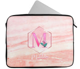 Personalised Any Name Marble Design Laptop Case Sleeve Tablet Bag 32