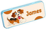 Personalised Any Name Animal Pencil Case Tin Children School Kids Stationary 16