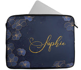 Personalised Any Name Floral Design Laptop Case Sleeve Tablet Bag 65