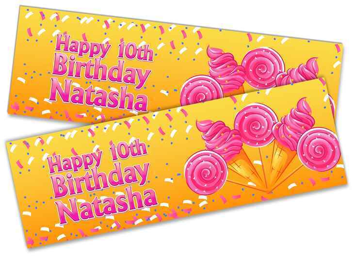 Personalised Birthday Banners Generic Design Children Kids Party Decoration 223