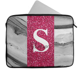 Personalised Any Name Marble Glitter Design Laptop Case Sleeve Tablet Bag 100