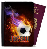 Personalised Football kids Passport Cover Holder Any Name Holiday Accessory 13