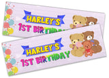 Personalised Birthday Banners Generic Design Children Kids Party Decoration 251