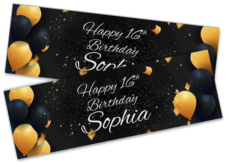 Personalised Birthday Banners Generic Design Children Kids Party Decoration 212