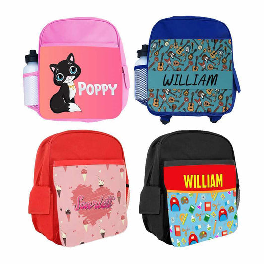 Personalised Kids Backpack Any Name Generic Design Boys Girls kid School Bag 24