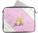 Personalised Any Name Marble Design Laptop Case Sleeve Tablet Bag 69