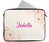 Personalised Any Name Floral Design Laptop Case Sleeve Tablet Bag 10