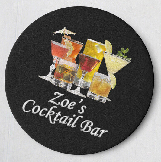 Personalised Any Name Bar Coaster Beer Home Pub Cafe Occasion Gift Idea